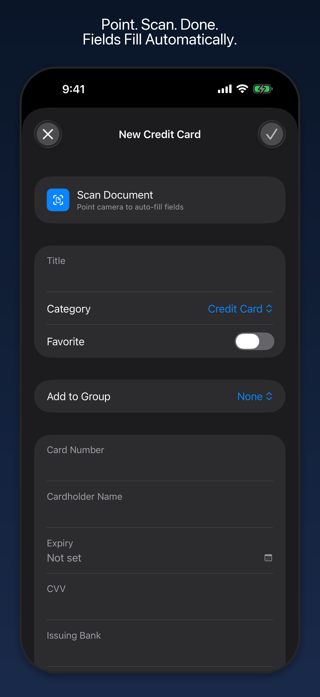 Scan and autofill fields automatically