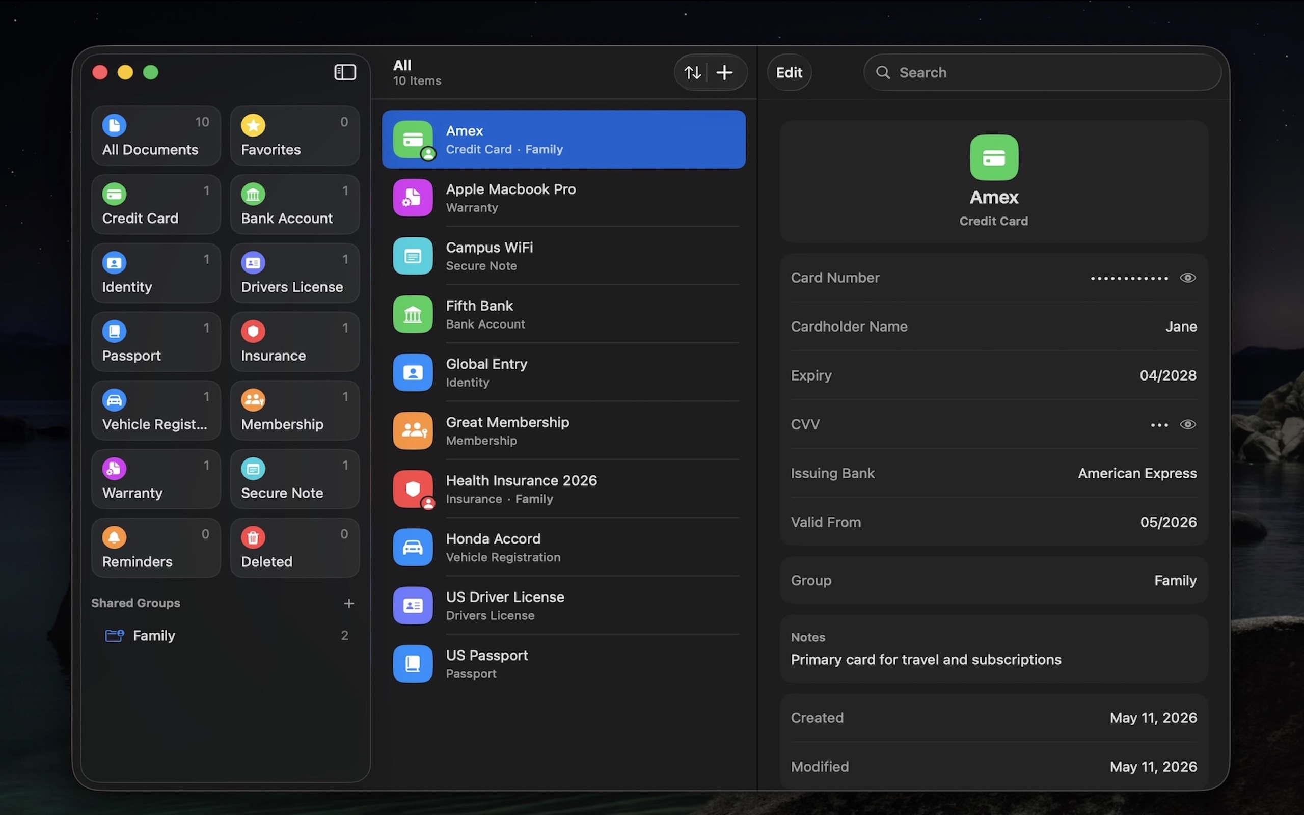 Kryven Vault on Mac showing main interface